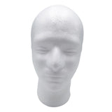 Maxbell Lightweight Foam Male Mannequin Head Hat Wig Glasses Display Stand White 02