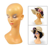 20'' Fiberglass Female Wig Mannequin Hat Hairband Glasses Display Head Skin