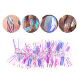 DIY Iridescent Nail Art Tips Stickers Decals French Tips Decorations Charms Light Pink