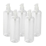 Empty PVC Shampoo Conditioner Pump Bottle Refillable Dispenser 500ml Clear