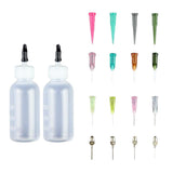 2pcs 30ml Ink Pigment Glue Oil Syringe Bottles w/ 16pcs Precision Needle Tip