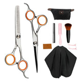 6 Hairdressing Scissors Hair Cutting Capes Cloth Thinning Shears Set Orange"