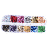 12 Color Nail Art Glitter Paillette Foils Flakes Nail Care Decoration CBY