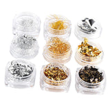 9 Mixed Nail Art Glitter Paillette Foils Flakes Nail Care Decoration