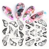 3D Butterfly Nail Glitter Sequins Butterfly Nail Art Stickers Water Decals