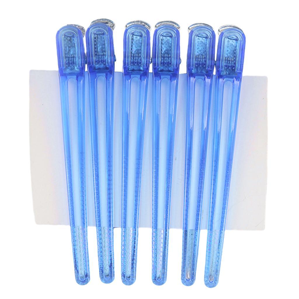 10Pcs Hairdressing Salon Sectioning Clips Clamps Hair Styling Grip Blue