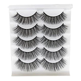 5 Pairs 3D Long Messy Cross False Eyelashes for Lash Extension Natural B