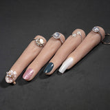 False Nail Art Silicone Practice Training Finger Manicure Display Wheat