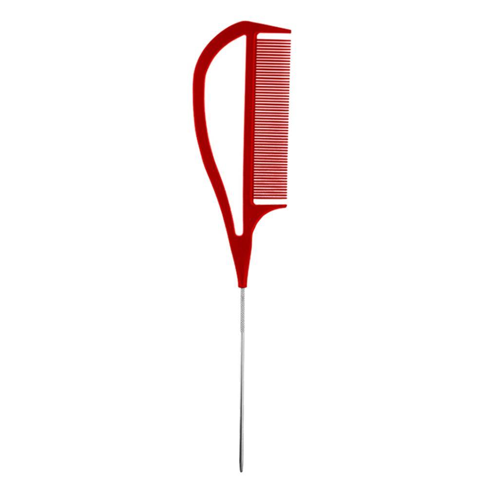 Maxbell Hairdresser Barber Metal Pin Tail Comb For Styling Hairdressing Red - Aladdin Shoppers