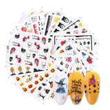 24pcs Nail Art Stickers Transfers Decals Halloween Skull Skelton Funky Devil