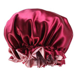 Maxbell Satin Bonnet Sleep Bonnet Cap Double Layer Sleeping Hair Bonnet Wine Red - Aladdin Shoppers