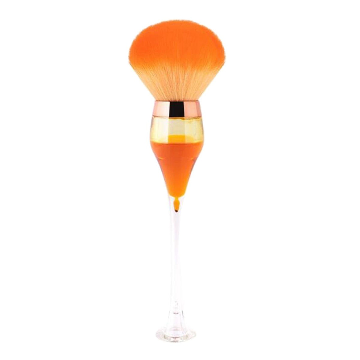 Wine Glass Makeup Brush Powder Soft Nail Dust Remover Brush Tools Orange