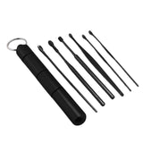 Set-of-6 Ear Wax Remover Cleaner Earpick Wax Removal Cleaner Black