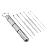 Set-of-6 Ear Wax Remover Cleaner Earpick Wax Removal Cleaner Silver