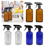 2pcs 250/500ml Boston Empty Amber/Blue Glass Spray Bottle clear 250ml