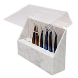 Eyelash Extension Storage Box Tweezers Organizer Case Stand Holder White