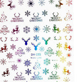 Christmas Nail Art Stickers Self-adhesive Nails Decals DIY DH-195 Colorful