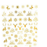 Christmas Nail Art Stickers Self-adhesive Nails Decals DIY DH-195 Gold