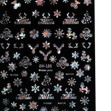 Christmas Nail Art Stickers Self-adhesive Nails Decals DIY DH-195 Silver