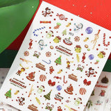 1Sheet Christmas Nail Art Stickers Self-Adhesive Decals Santa X-mas Style 3