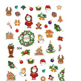 1Sheet Christmas Nail Art Stickers Self-Adhesive Decals Santa X-mas Style 4