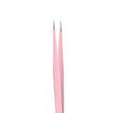 Straight Nail Tweezers Rhinestones with Pressing Head Nails Tools Pink