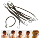 Maxbell 10Pcs Ponytail Hooks Holder Bungee Bands Hair Ropes Cord Elastic Clips Black - Aladdin Shoppers