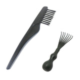 Maxbell 2 Pieces Mini Nylon Bristles Hair Brush Cleaning Tool Remover Rake Comb Set