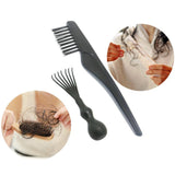 Maxbell 2 Pieces Mini Nylon Bristles Hair Brush Cleaning Tool Remover Rake Comb Set