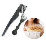 Maxbell 2 Pieces Mini Nylon Bristles Hair Brush Cleaning Tool Remover Rake Comb Set