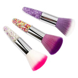 Maxbell Soft Foundation Nail Brush Gel Powder Dust Remover Nail Art Tools Purple