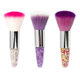 Maxbell Soft Foundation Nail Brush Gel Powder Dust Remover Nail Art Tools Purple