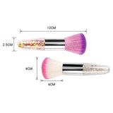 Maxbell Soft Foundation Nail Brush Gel Powder Dust Remover Nail Art Tools Purple