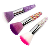 Maxbell Soft Foundation Nail Brush Gel Powder Dust Remover Nail Art Tools Purple