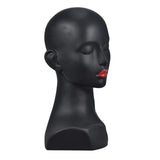 Maxbell PVC Mannequin Female Head Model Dummy Wig Glasses Hat Display Stand Black