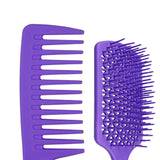 Maxbell 1Set Salon Hair Styling Plastic Barbers Brush Combs Set Purple