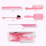 Maxbell 1Set Salon Hair Styling Plastic Barbers Brush Combs Set Purple