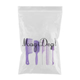 Maxbell 1Set Salon Hair Styling Plastic Barbers Brush Combs Set Purple
