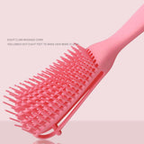 Maxbell 4x Salon Hair Styling Plastic Barbers Brush Combs Set for Long Hair Pink