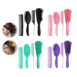 Maxbell 4x Salon Hair Styling Plastic Barbers Brush Combs Set for Long Hair Pink