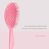 Maxbell 4x Salon Hair Styling Plastic Barbers Brush Combs Set for Long Hair Pink