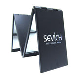Maxbell Mini Travel 4 Panel Expandable Cosmetic Makeup Mirror Black Adjustable