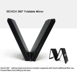 Maxbell Mini Travel 4 Panel Expandable Cosmetic Makeup Mirror Black Adjustable