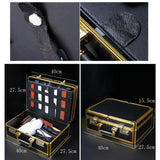 Large Barber Salon Tool Kits Storage Travel Carry Case Organizer Box Gold