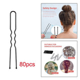 Maxbell 80pcs Curly U Shape Hair Pin Bun Hair Pins Hair Slides Updo for Women Girls