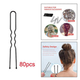 Maxbell 80pcs Curly U Shape Hair Pin Bun Hair Pins Hair Slides Updo for Women Girls