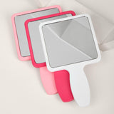Maxbell Compact Cute Makeup Square Shaped Mirror Handheld Single Side Pink