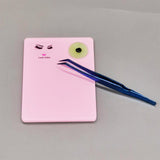 Maxbell Pink Acrylic Eyelash Extension Eye Lash Pallet Tool + Round Jade Stone