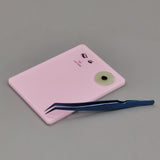 Maxbell Pink Acrylic Eyelash Extension Eye Lash Pallet Tool + Round Jade Stone