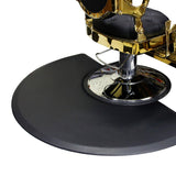 Maxbell Black Semi Circle 5'x3' 1/2" Barber Salon Anti Fatigue Floor Mat Pad